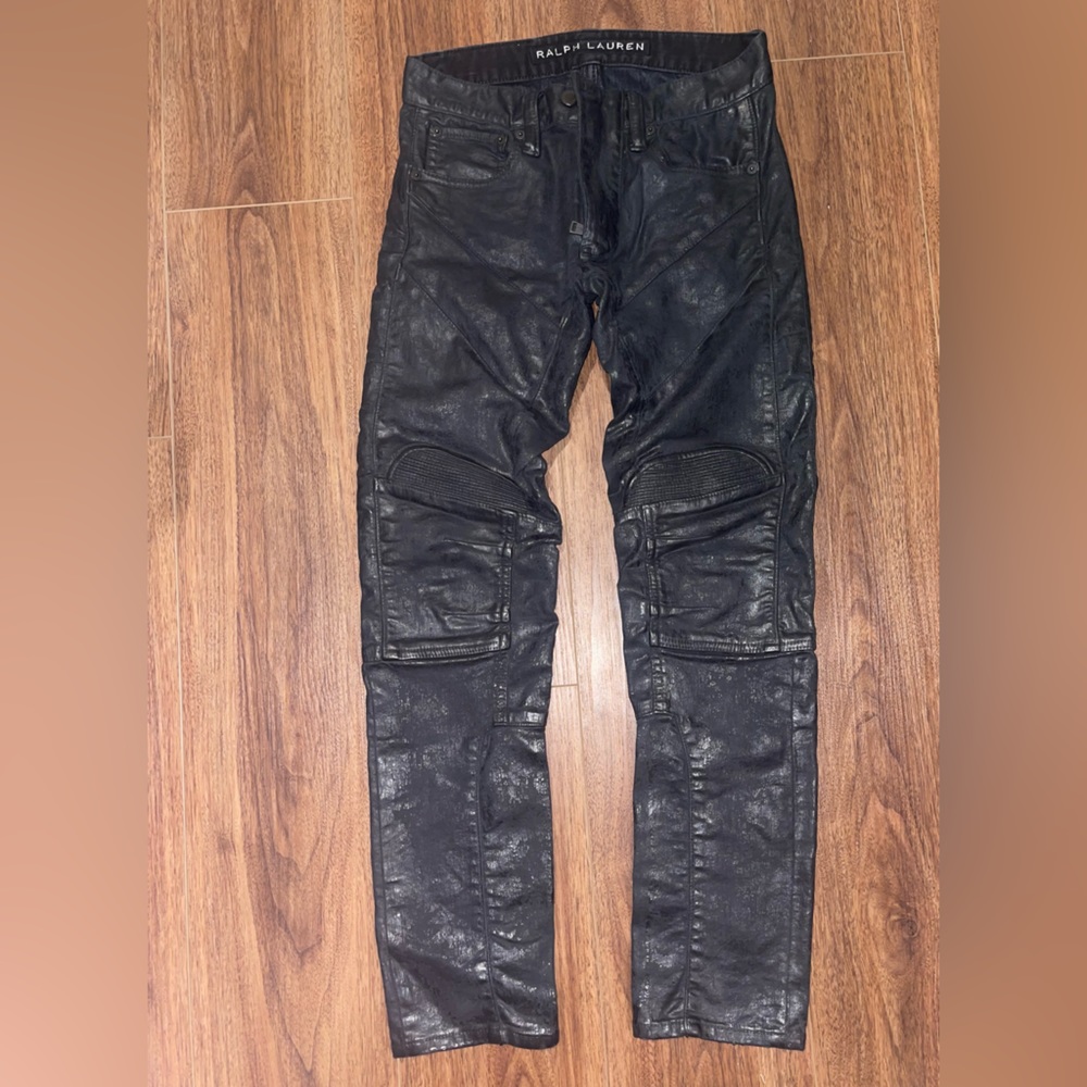 Ralph Lauren Mens Leather Pleather Pant Jean